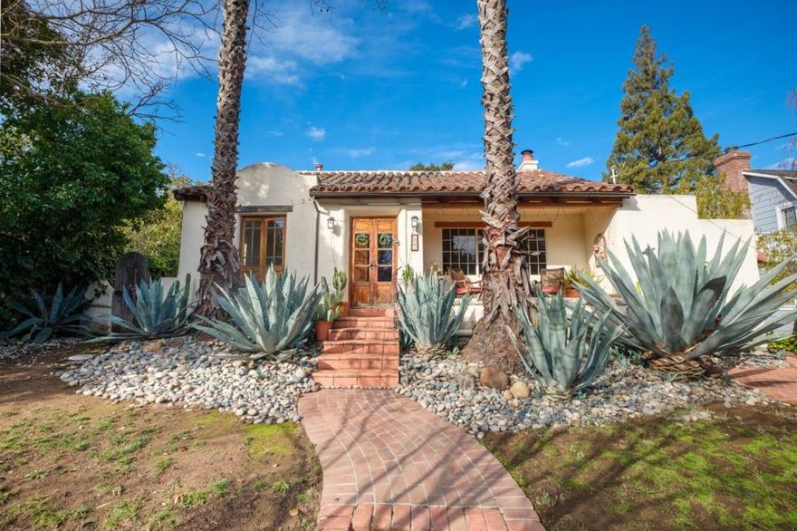 Mediterranean charmer on one of the best streets in downtown Los Gatos. A granite kitchen and large formal dining room make this ideal for California Al Fresco living. Located directly across from the park, it's truly the best location. 3rd bedroom is currently a separate family room / office. Great lot close to everything Los Gatos has to offer.