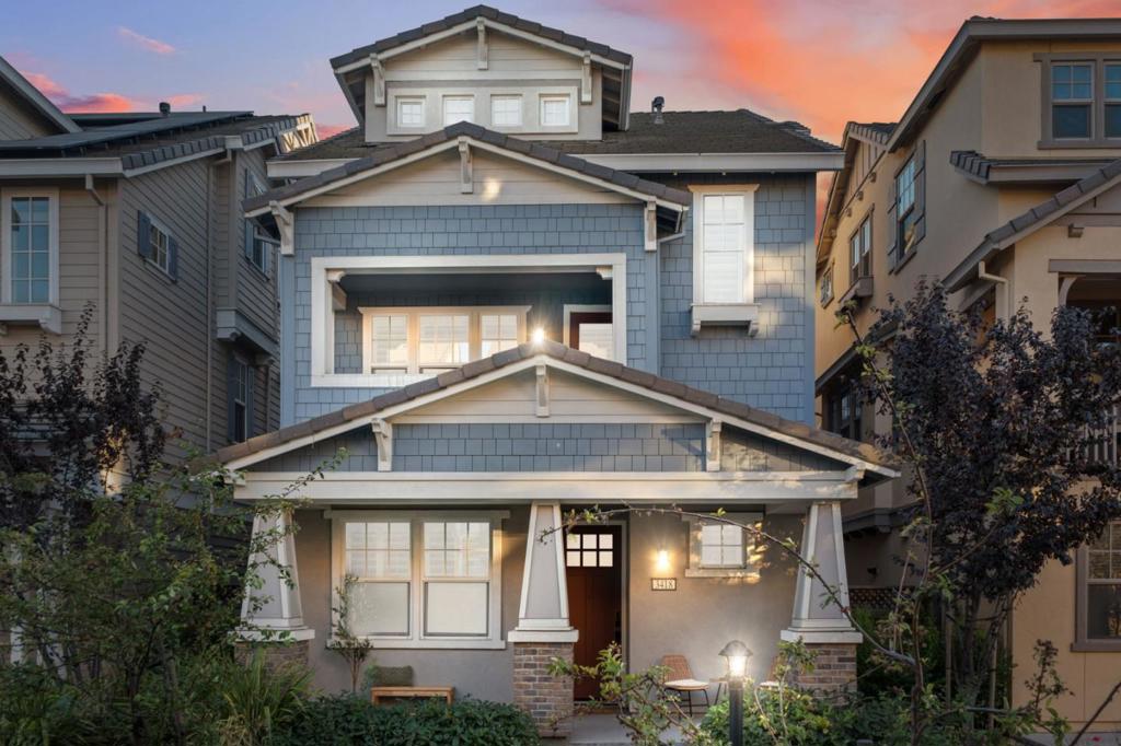Welcome to 3418 Pyramid Way, a beautifully upgraded Craftsman inspired contemporary home in Mountain Views sought after Radius Community. Built in 2018 by Pulte with hand selected premium finishes, this 4-bed, 4-bath residence offers 1,751 sq. ft. of light filled luxury, soaring ceilings, expansive windows with custom shutters, and stunning oak hardwood floors. The chefs kitchen blends style and function with granite countertops, stainless steel appliances, and a gas range. Retreat to the grand primary suite with its spa inspired bath, dual granite vanities, glass-enclosed shower, and spacious walk in closet. With three private bedroom suites including a lower level suite ideal for guests or a home office, this home delivers flexibility to match todays lifestyles. Additional highlights include a modern balcony, tankless water heater, and attached 2-car garage. Just steps to Pyramid Park with basketball courts, playgrounds, and dog park, and only minutes to Google, Apple, Meta, and other leading Silicon Valley campuses. This home blends luxury, design, and convenience in one exceptional address. A residence this refined, rare, and move in ready doesnt come along often. Make it yours!