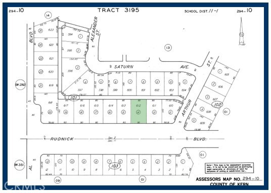 Financing Available! Lot 612 Map 3195, 0.29 Ac, (Apn: 294-101-14-000) GPS: 35.170686, -117.771000 on Rudnick Blvd in California City, CA. California City is in northern Antelope Valley in Kern County. The owner will finance with $3,000 down, a First Trust Deed of $5,950 at 8% interest for 2 years. Monthly payments are $269.10. California City has zoned this property as RM1/MR2 Multiple Family Residential. According to the City the following uses are permitted: Single Family Dwellings, multiple family dwellings, riding stables, corrals and animal keeping. No utilities are currently available to this lot. Electricity is approximately 1.8 miles north. Please check with the City for water and sewer distance.