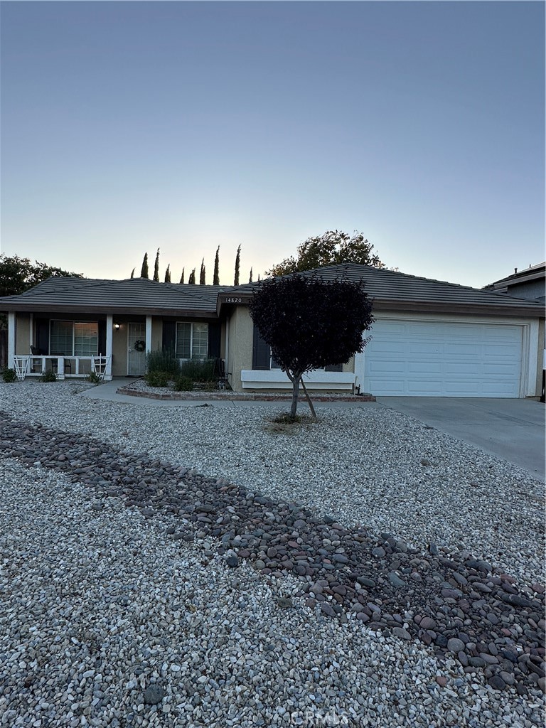 Located in preferred SW newer Adelanto and featuring tile roof & hardwood flooring, security screen door, entertainment alcove in separate family room, security system, sloped, textured ceiling w/fan, metal sectional garage door and a bonus room suitable for a 5th bedroom, office/den or hobby/recreation room. What a value! Property needs some TLC with lots of potential. Master room with own bathroom and direct access from Garage to the Property