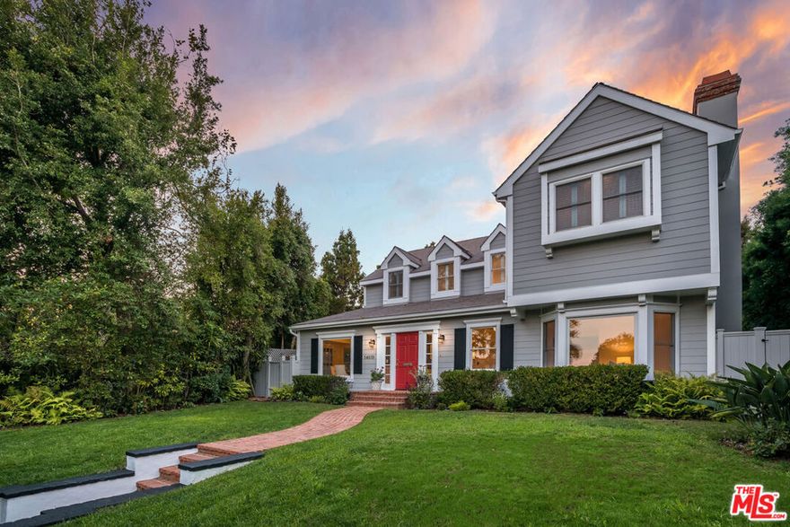 Situated on perhaps the most desirable street near the Palisades Village, this traditional home has it all. Gated on a large lot with spacious grass front yard, backyard pool, guest house, office, and 4 bedrooms in the main house. An incredible value, just 3 doors down from a recent 12 million dollar sale.The first level of the home has a living room that could easily serve as a self-contained playroom with French doors that can separate the space. A gorgeous chef's kitchen with marble countertops and stainless steel appliances opens to a breakfast room and family room. A formal dining room provides plenty of space for dinner parties. A downstairs bedroom is adjacent to a light-filled separate office that enjoys views of the backyard pool. Upstairs there are 3 spacious bedrooms including the primary suite with gorgeous built-ins, walk-in closet, en-suite bathroom with dual sinks, separate tub and shower.Moving outside, the red brick patio in the backyard is ideal for outdoor dining and the large pool and spa provide endless fun and opportunities to relax. Adjacent to the pool is a guest house appointed with a kitchenette and bathroom. That space could serve as a 5th bedroom, pool house, gym or an additional separate office. Finally, you have a rear driveway for additional parking.Perched at the top of the Alphabet Streets, on a wide street, this gorgeous home is convenient to the Caruso Village, Palisades restaurants, markets, shopping, hiking trails and highly-rated schools.