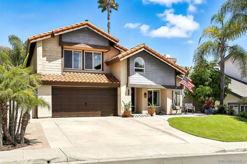 This beautifully upgraded 3/2 home offers the perfect blend of style, comfort, and functionality. Set on a quiet residential street, the home showcases eye-catching curb appeal with manicured landscaping, and a welcoming front patio. Inside, you’ll find a thoughtfully designed floor plan highlighted by a spacious living area and a modernized kitchen featuring granite countertops, stainless steel appliances, custom cabinetry, and a designer tile backsplash. The open flow and abundant natural light make it ideal for both everyday living and entertaining. The home includes three generously sized bedrooms plus a bonus office—perfect for working from home or creating a flexible space. Both upstairs bathrooms are well-appointed with tasteful finishes. Step outside to your own backyard retreat, where a recently renovated sparkling pool and spa invite you to relax and unwind. A covered patio and outdoor dining area extend your living space, making it easy to host gatherings or simply enjoy the California sunshine. Includes an outdoor shower for easy cleanup. With upgrades throughout, a functional floor plan, and a resort-style backyard, this home is move-in ready and offers the best of indoor-outdoor living. Plus, a solar lease helps keep energy costs low for year-round efficiency.