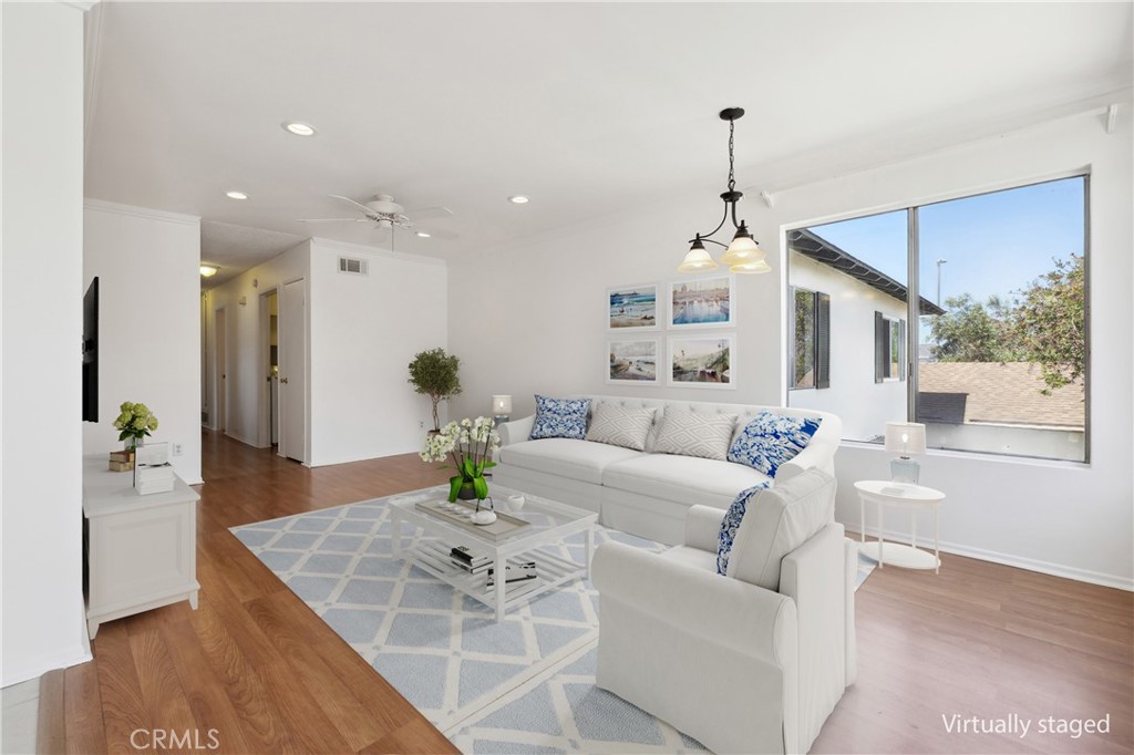 Welcome to the desirable Green Meadows West community in Harbor City! This updated 3-bedroom, 2-bath condo offers peaceful living with no one above or below—a rare and sought-after feature. The interior has been freshly painted, and the kitchen has been upgraded with sleek new quartz countertops and a brand-new dishwasher, blending style and function with ease. Inside, you'll find a thoughtfully designed single-level layout featuring a bright living area and dining space. The primary suite includes a walk-in closet and its own private bathroom, creating a comfortable retreat. Two additional bedrooms provide flexibility for guests, work-from-home needs, or hobbies. Additional highlights include a private 2-car garage plus an extra permitted on-site parking space, and an in-unit laundry room with built-in storage for added convenience. Enjoy a low-maintenance lifestyle in a great location close to parks, shopping, schools, and freeway access. This Harbor City home combines everyday comfort with practical features in a desirable South Bay setting!