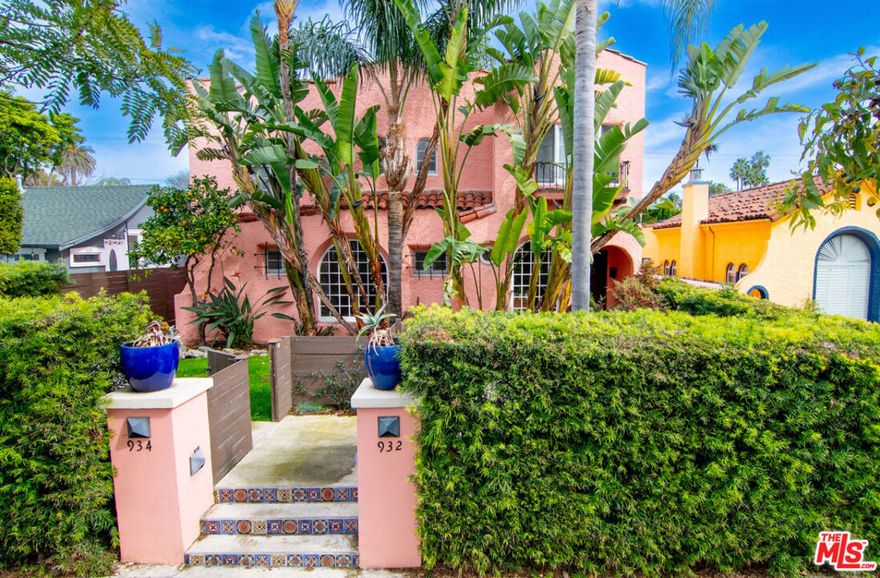 1926 Spanish-character fourplex offers striking architecture and unparalleled curb appeal in one of West Hollywood's most sought-after neighborhoods. The front building features two side-by-side, two-story townhouses, each set behind a private, gated, and hedged front yard. Each townhouse includes 1-bedroom, 1-bathroom downstairs and 2 additional bedrooms with a shared bath upstairs. Additional features throughout include hardwood floors, in-unit laundry, central air conditioning and heat. One unit has updated Kitchen + Bathrooms. The rear two units, situated above a four-car garage, consist of a 1-bedroom, 1-bathroom unit and a studio apartment. This property offers a rare combination of classic Spanish charm, modern updates, and prime location with easy access to top-tier shopping, dining, and​​‌​​​​‌​​‌‌​​‌​​​‌‌​​​‌​​‌‌​​​‌​‌​​​‌‌​ entertainment.