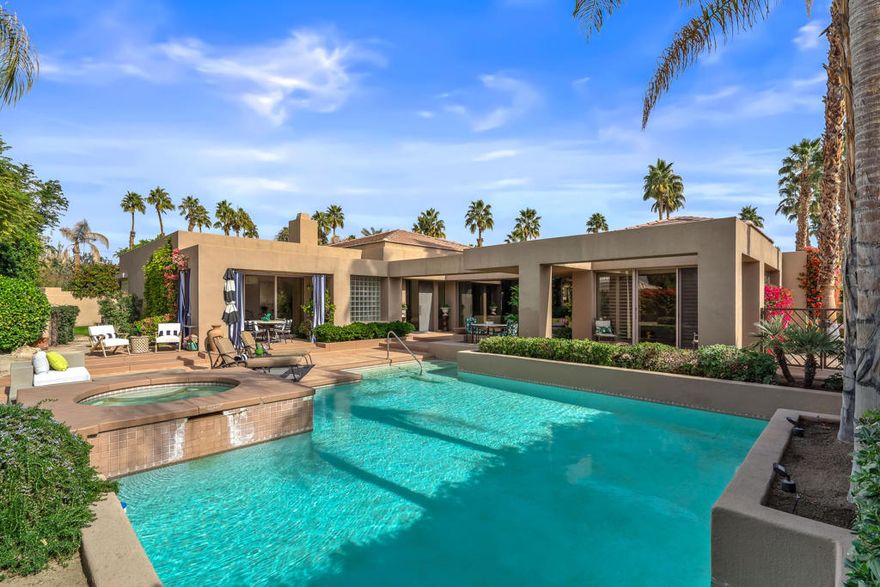 Stunning open-plan home with 4 bedrooms, 4.5 bath including the private casita. Located in serene Painted Cove just minutes to La Quinta's Old Town for great shopping and dining. The soaring ceilings and 10 foot sliders capture the southern mountains views. Gourmet kitchen and dining areas take advantage of those same views from every window. Designer furnishing complement this picture-perfect home.Outside, enjoy the big sparkling pool with lots of areas for relaxation and entertaining. This beauty can be your perfect desert vacation. This description cannot do justice to this exceptional home. Just take a look at the pictures and you will see that this is a terrific place to stay.