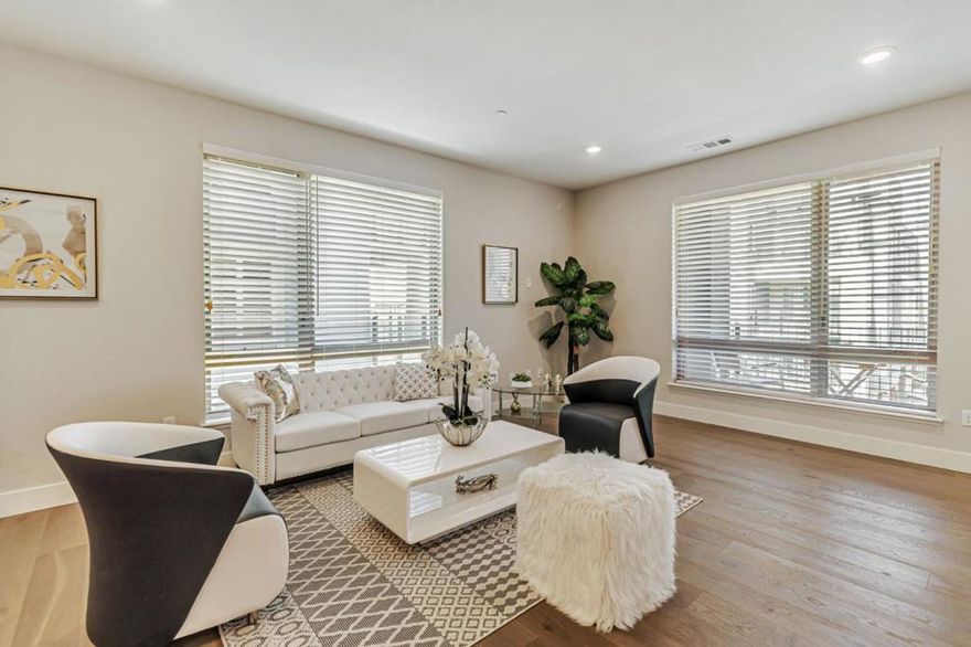 Welcome to this 3-bedroom, 2-bathroom corner-unit condo offering seamless blend of comfort and style with great schools in a gated 55+ community. This bright and airy single-floor gem boasting 1,617 SqFt living space with flowing floor plan and direct elevator access right at the doorstep features 9-ft high ceilings creating a spacious and inviting ambiance. The sunlit dining and living area open to a private balcony overlooking the breathtaking lagoons. The open kitchen shines with stainless steel appliances, quartz countertops, designer backsplash, and an oversized center island with breakfast bar. The spacious primary suite features a walk-in closet, and a double-sink vanity. South-facing bedrooms provide abundant natural light, Additional highlights include Wi-Fi thermostat, central heat, A/C, double-pane windows, gleaming hardwood floors, plush carpeting, LED lighting, seamless shower enclosures for easy maintenance, in-unit laundry closet, a spacious 2-car enclosed garage, and fresh interior paint. Located minutes from top tech employers, major freeways, Caltrain, Costco, Whole Foods, and Bridgepointe shopping centers, this prime location also offers walkable access to parks, a dog park, and recreation like tennis, pickleball, and windsurfing. It is a must-see!