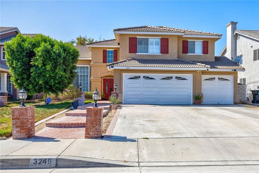 Contemporary 2 story single family residence built in 1997 in good overall condition. Abundant uses of tile and carpeting through,  cathedral ceilings in living and dining rooms . Center island kitchen with granite counter-tops and built-ins , nook area adjacent. family room with fireplace .  Primary bedroom and 1 baths on 1st floor. 2nd level has 4 bedrooms 2 baths. 3 Car Garage with concrete driveway front and rear grass yards. Floor plan 

allows you to be creative with the possibility to create a junior ADU or other possibilities. Lets Go.......