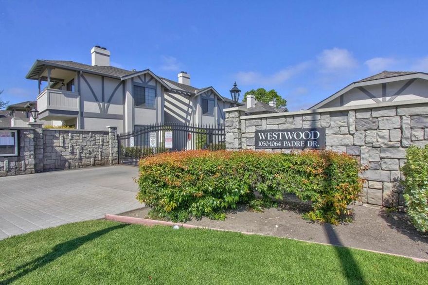 A sweet spot to call home, located in the sought after and gated Westwood Village in desirable South Salinas.  This well-kept complex and updated 2 bedroom/1 bath unit showcase pride in ownership. An inviting and open concept with natural light, add to the charm, along with updated flooring throughout, newer kitchen appliances, a cozy fireplace, stackable in unit washer and dryer and a private patio off the dining area.  A bonus is the detached, 1 car garage is situated right outside this unit, making it very convenient to access.  Enjoy spending time outdoors with perks of the residents pool and barbeque area. Nearby amenities such as shopping, restaurants, medical facilities, and hi-way access add to the attraction of this location. These ground floor units don't come around often, don't miss your chance to make this one yours.