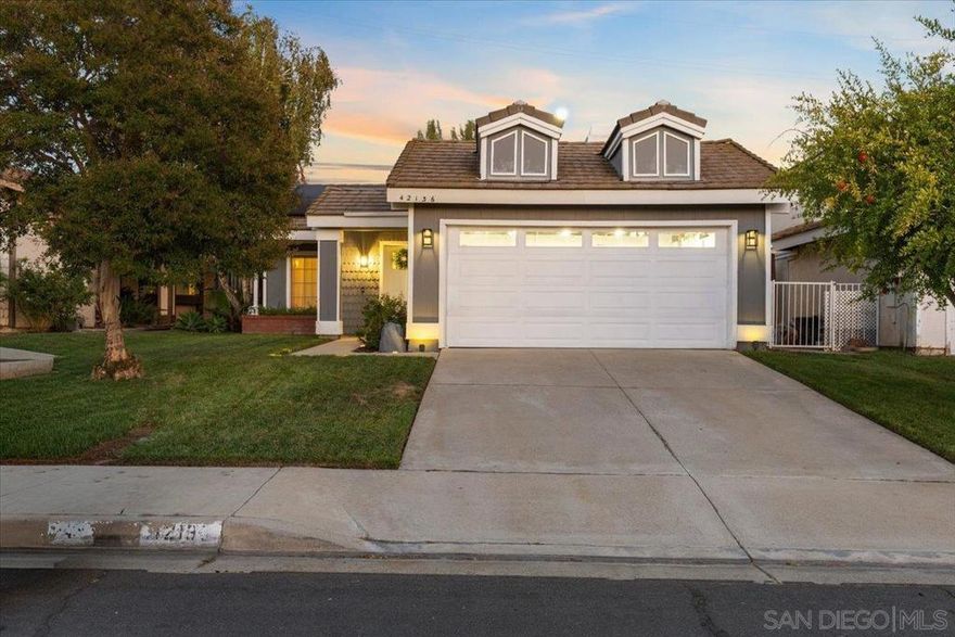 Welcome to this charming 2-bedroom, 1-bathroom cottage in Village Grove, freshly updated and move-in ready. Enjoy a bright, open layout with vaulted ceilings, high windows, and new interior paint. The kitchen was recently redone and upgraded, the bathroom fully remodeled, and closets added in both bedrooms for extra convenience. Home also includes solar, helping you save on energy costs year-round. Relax by the living room fireplace or step through French doors to the spacious backyard with a new pergola, perfect for outdoor dining. With no homes directly behind, you’ll enjoy added privacy and peaceful sunrise views. A two-car garage provides direct access for everyday ease. The HOA features a .2-mile walking trail and hosts community gatherings, holiday events, and block parties, creating a welcoming neighborhood feel. Located within the award-winning Temecula Valley School District, just minutes from the I-15, shopping, restaurants, Old Town, Wine Country, and Lake Skinner, a perfect starter home in a prime location!
