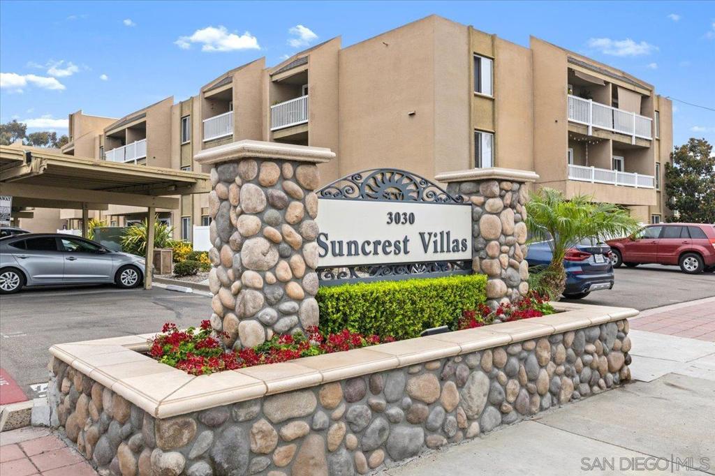Discover this light-filled, ground-floor 1-bedroom, 1-bath condo in the coveted Suncrest Villas Complex, ideally perched at the top of 30th Street. West-facing and freshly updated, this 636 sq. ft. home features fresh paint, wood flooring, granite countertops, stainless steel appliances, and an updated bath. Step through sliding glass doors to your private patio, perfect for morning coffee or an evening glass of wine while soaking in the sunset glow. The spacious bedroom offers generous closet space, while the open concept living area creates an inviting atmosphere for relaxing or entertaining. Enjoy resort-style amenities: sparkling pool, sauna, BBQ and picnic areas, fitness center, clubhouse, and on-site laundry. HOA fees include water, trash and sewer, as well as building maintenance and landscaping. Live steps from the vibrant energy of University Heights and North Park, home to San Diego’s best cafes, bars, and restaurants, with quick freeway access for easy commuting. Whether you’re a first-time buyer, downsizer, or investor, this home delivers the perfect blend of style, convenience, and location.