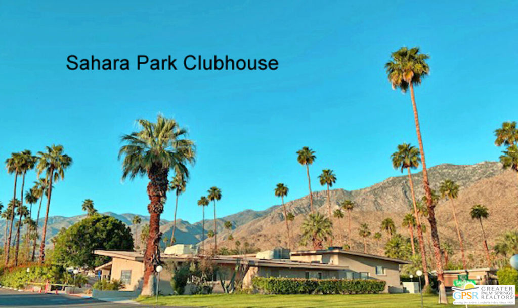 In Sahara Park, a senior community under rent control, this 1967 Goldenwest double wide coach has two bedrooms, two bathrooms remodeled in tile, open living room to dining area/office, and vintage kitchen. Laminate flooring installed in 2023. Ceiling fan with light and disappearing blades when not in use, central air and heat, stacking washer and dryer, refrigerator, oven, range and breakfast bar in the kitchen. Front and back covered patios the whole length of the unit with stunning Mountain Views from the front patio. Park amenities: Pool, spa, clubhouse with card room, TV room, library, full kitchen, stage, meeting room, and electronic bingo board. There is a newly renovated exercise room and many park activities.