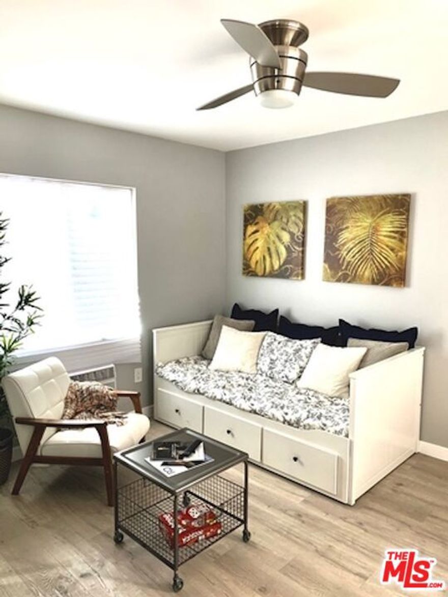 MOVE IN SPECIAL!!! $500 DOLLARS OFF RENT FOR THE 1ST MONTH. Modern chic remodeled studio situated across from the SOFI Stadium/Forum & blocks from the NEW Intuit Arena. Building has been completely renovated. Unit is situated on the 2nd floor rear corner & consist of laminate flooring throughout, NEW paint throughout, ceiling Fan, refrigerator, stove, dishwasher, microwave. *** LANDLORDS PAY FOR WATER, TRASH & GAS ***
