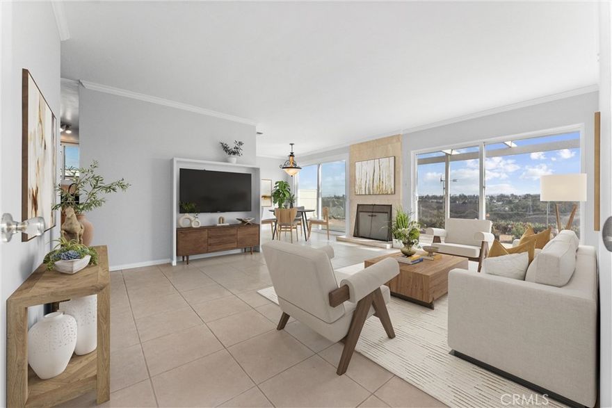 Set high on the bluff overlooking the golf course, this single-level home captures the essence of relaxed San Diego living. The elevated position offers open-sky views across the fairways and surrounding neighborhood, bringing a sense of space and calm from every angle. Inside, a light-filled layout connects the main living areas seamlessly, creating a comfortable flow for everyday living or easy entertaining. The single-story design offers accessibility and convenience, while the generous lot allows for outdoor enjoyment. Just moments away are local favorites for shopping, dining, and recreation — including Sprouts Farmers Market, Mission Bay Park, and Tecolote Canyon trails. With quick access to nearby coastal routes, beaches, and downtown, the location blends hillside tranquility with city connectivity. Enjoy sunset views, ocean breezes, and a lifestyle defined by balance — close to everything, yet perfectly tucked away above it all.