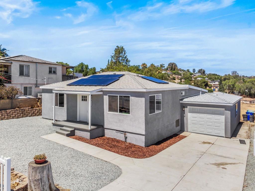 Remodeled San Diego Stunner on Massive Lot with Solar! Step into a beautifully upgraded, move-in-ready home featuring a brand-new kitchen with modern cabinetry, sleek stainless steel appliances, and stylish finishes. Enjoy fully updated bathrooms, new tile flooring throughout, and a premium HVAC system for year-round comfort. The finished garage includes a laundry room, adding convenience and functionality. Outside, the flat 13,350 sq ft lot offers endless potential—create an entertainer’s paradise, start a garden, or build a future ADU for rental income or multi-generational living. With solar power, high-end upgrades, and rare lot size, this property is a standout opportunity for homeowners and investors alike. With high-end upgrades, a spacious layout, and a lot size rarely found in the area, this home is perfect for both homeowners and investors looking for space and flexibility.