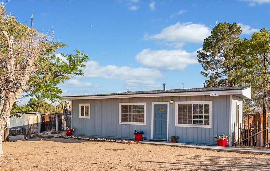 ONCE UPON A TIME - - - They had a dream about living in the country to raise a family, have dogs, live stock, and the rest you can just imagine!!  With their dream fulfilled, and now empty nesters, a bit older and now time to move closer to the kids!  YOU TOO CAN LIVE YOUR DREAM on this 5.55 acre property with a sweet 1528 sq ft single level home built in 1974 featuring 3-bedrooms, 1-bath; living room with Swamp Cooler; Step down Family room with Wood Burning Stove. Property is fenced and cross fenced, has a private well with a depth of 111 feet and standing water at 65 feet. For added reliability and life extension of the motor there are also dual pressure tanks.  Views are serene while looking over your property you'll see the desert and mountains. Some of the out door buildings include the Well House, Animal Pens, Chicken coops (AWWWE listen to those chickens as they lay FRESH ORGANIC EGGS on the rise for you). Just think, now that ADUs are tha norm, "one" could expand the livability on this property. Add a detached garage, your own Barn for horses or the like. Oooh -- A Gentleman's Ranch!! The possibilities are endless. On your way to the property on Indian Trails Rd, there is even an Organic Jujube Farm. Lots of room to grow your own sustainable garden ;0). Bring your REALTOR and see for yourself.  SHOPPING?? Both Barstow and Victorville offer a variety of shopping are about a 15 mile drive.