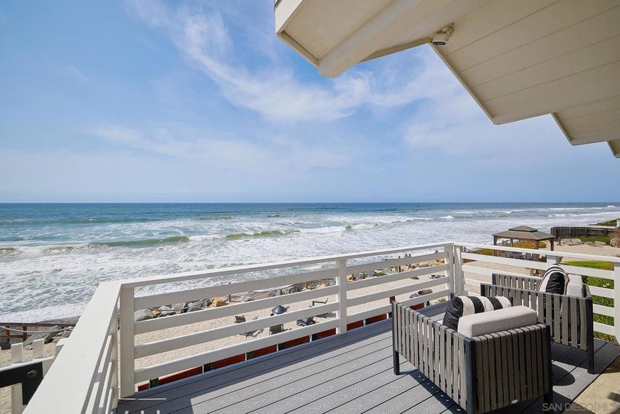 An early Hollywood escape set on a rare private beach, this Carlsbad multi-family residence features ocean views and a splash of nostalgia. With 50’ of ocean frontage, this dynamic double 7,000SF lot is terraced with four distinct west-facing, ocean-view units. There’s a two-bedroom residence with an office, a woodpaneled cottage with an ocean-view settee, a sunny studio w/ a sprawling balcony and a midcentury zig-zag roof bungalow commissioned by a Hollywood costume designer as his seaside shangri-la. Today, the 3,463SF building boasts major potential and proximity; walk to buzzy Carlsbad Village with a Michelin-star culinary scene. Recalling an earlier era of endless summer utopia, this well-maintained four-unit multifamily property features quadruple views of the Pacific Ocean on a private swath of sand. One of San Diego’s most booming beachtowns, Carlsbad Village has become a new-era, multi-gen destination for foodies, families and retirees drawn to the pedestrian spirit. Explore artisan coffee shops, renowned restaurants and a cultural scene that includes surf-board shapers, glass blowers and New Village Arts community theater.  You are central to the action. Walk everywhere.  The Carlsbad Village train station provides true metropolitan living; ride the Coaster downtown to Padre games, make reservations in Little Italy, or go north to explore ever-vibrant Oceanside on foot.  Here, each unit allows for independent living, yet proximity encourages residents to come together socially. Shared spaces include the beachfront and fire pit, an outdoor shower and extra storage for beach toys.  The property captures the relaxed, laconic vibe of mid-60s beach life.  With lapping blue waves and your toes in the sand, the Carlsbad coastline still feels worlds away from the bustle of Southern California. Originally built in 1962, the house was designed as an escape pad for Robert Ellsworth, a second-gen costume designer from a Hollywood family who worked with directors Alfred Hitchcock, Robert Wise and Stephen Spielberg.