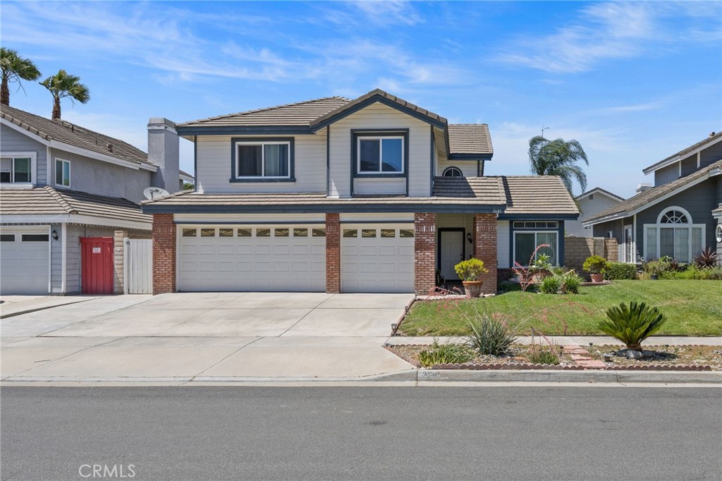 **Please check back for interior photos which will be uploaded soon.** Welcome to one of the most HIGHLY SOUGHT AFTER NEIGHBORHOODS in Corona! You will be proud to call Sierra Del Oro your home. This prestigious community is the closest you'll get to Orange County. This beautiful home has great curb appeal! Step inside to a bright and airy interior with cathedral ceilings and an abundance of natural light. This well -designed living space has a formal living and dining room. Flowing seamlessly into the heart of the home, you will find a warm and inviting kitchen, as well as a common room with a cozy, gas fireplace. The kitchen has a breakfast nook and also an eat up bar. The indoor laundry room has additional storage. Upstairs you will find a hallway lined with storage cabinets, and four spacious bedrooms with updated mirrored closet doors enhancing both functionality and aesthetics. The primary bedroom has an en-suite bathroom with a walk-in closet, double sink vanity, oversized shower, and a separate lavatory. Convenient direct access 3-CAR GARAGE. MOUNTAIN VIEW! Enjoy your serene backyard with roses, lemon and avocado trees, sheds for storage, vinyl fencing, grassy area for your pets, and privacy. This home represents an opportunity for a first-time buyer or family wanting to add their finishing touches to make this home their own. Easy access to the 91 fwy, shopping, and award-winning schools! NO HOA, NO MELLO ROOS, Low taxes! Let's get you home in time before summer ends!