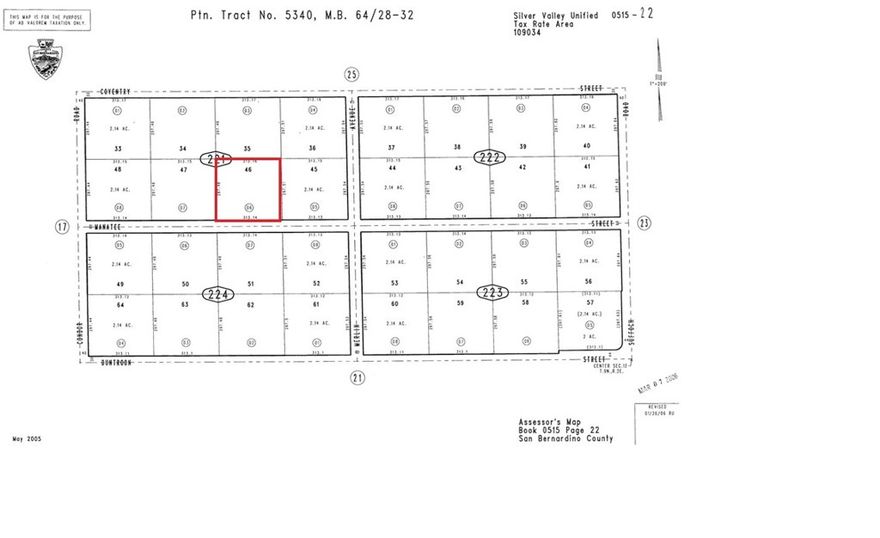 2.14 Acres of Ready to Build Lot located in the heart of Newberry Springs. All utility are adjacent to the this land. There are houses all around in front and behind of the subject land. A great buildable land for such a great little price. All Cash Offers Only.