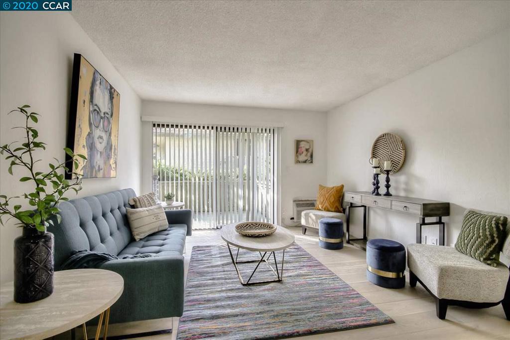 Don't miss this wonderful condominium featuring: -Kitchen just remodeled with white shaker style cabinets, quartz countertops, stainless steel appliances, and new lighting -Remodeled bathroom with matching features, finishes and tile flooring -Newly installed engineered wood flooring in the living area, dining, kitchen and hallway -New carpeting in the bedrooms -Freshly painted interior -Ideal location in the complex, near the pool and laundry areas -Plenty of parking for guests and available storage locker -Conveniently located adjacent to the Diablo Hills golf course, within close proximity to Heather Farms park, trails, shopping, restaurants and just minutes to downtown Walnut Creek and BART!