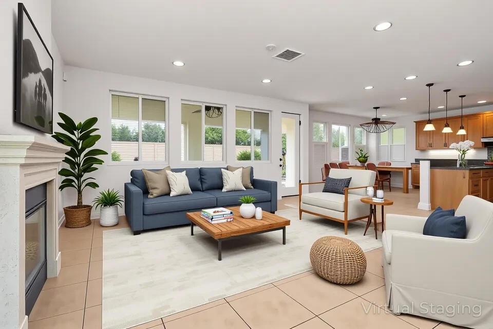 Welcome to the charming Paseo Vista community in Palm Desert, where convenience meets tranquility. This beautiful 4-bedroom, 3-bath home is ideally located just steps from Whole Foods, Trader Joe's, and the mall, with easy access to major roads. Plus, you're just minutes away from scenic hiking trails and the CV Link, offering endless opportunities for outdoor adventure. Nestled in a private, gated neighborhood of only 64 homes, this property offers the perfect blend of privacy and community, all with a low HOA fee of just $196. Enjoy a friendly atmosphere, well-maintained landscaping, and access to a refreshing pool and spa for ultimate relaxation. Built in 2005, this 2-story home features a freshly painted interior with plush carpeting throughout. The open living room flows seamlessly into the dining area, highlighted by a cozy gas fireplace. The spacious kitchen is perfect for any home chef, complete with a large pantry for extra storage. One bedroom and a bathroom are conveniently located on the first floor, making it perfect for guests or a home office, while the remaining three bedrooms upstairs ensure privacy and comfort. The low-maintenance backyard is ideal for outdoor living, whether you're hosting gatherings or soaking up the sun. This meticulously maintained home is move-in ready and waiting for you to create your next chapter.