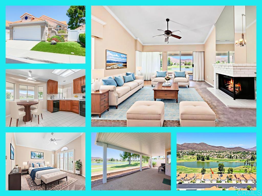 Charming Single-Level Home with Golf Course Views in 55+ Palmilla on the Greens Welcome to this well-maintained single-story home located on the 5th tee box of the Menifee Lakes Golf Course, in the sought-after 55+ community of Palmilla on the Greens. This popular floor plan offers 2 bedrooms plus a versatile office—ideal for hobbies, guests, or a quiet workspace. Inside, you’ll find an open and airy layout with vaulted ceilings, abundant natural light, and a cozy fireplace. The kitchen features a cheerful breakfast nook, perfect for morning coffee or casual meals. The spacious primary suite includes a walk-in closet, private patio access, and an upgraded en-suite with modern tile and newer counters. Recent improvements within the past few years include a newer furnace and AC, whole house fan, hot water heater, garage door system, ductwork, crown molding, baseboards, carpeting, and fresh interior paint. Outside, enjoy a covered patio with views of the green, great for relaxing or entertaining. The community offers access to a pool, spa, clubhouse, and scenic walking areas. Nearby amenities include shopping, restaurants, medical facilities, and easy access to the 215 freeway—plus you’re just a short drive from Temecula and wine country.