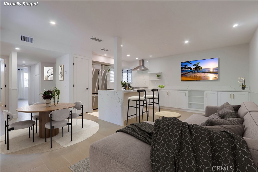 Newly improved, remodeled, and beautifully styled throughout, ideally located in the desirable Villa Mira community close to Costco, Saddleback College, shopping, dining, and entertainment at The Center Rancho Niguel, the Kaleidoscope, and the Shops at Mission Viejo. Step inside and soak in the light filled freshly painted neutral palette interior, recessed lighting, new interior doors and hardware, and gorgeous new blonde wood-look tile floors throughout, all setting the stage for an ideal living environment. The open concept living area boasts wainscotting, sleek white shaker built-in cabinetry, and direct access to the spacious patio creating a superb indoor-outdoor living space. The sparkling new kitchen will take your breath away with spectacular Granite countertops, high-end stainless-steel appliances including new barndoor Refrigerator and new stove with gas cooktop, open shelving, contemporary pulls and hardware, and a highly prized center island with waterfall countertop and breakfast bar. Travel down a short hallway lined with linen cupboards to bedroom #1 with new ceiling fan. Bedroom #2 is filled with natural light and has direct access to the patio. The stunning bathroom has been beautifully remodeled with new Granite topped dual vanity, framed vanity mirrors, new lighting, new faucets, and a gorgeous step-in shower with new fixtures and a frameless glass shower enclosure. The spacious patio overlooking a peaceful greenbelt has a convenient laundry closet with full size washer and dryer and is the perfect space for BBQing and relaxing with friends and family. Just steps from the one car detached garage with storage racks and plenty of community parking, and close to the community clubhouse and pool. Easy 5 frwy access and just minutes from local beaches! Refrigerator, Washer, Dryer provided. Tenant pays all utilities other than Trash and Water which are covered by HOA. 1 detached Garage provided. Parking allowed during the day in the undesignated parking spaces, but must apply for a parking permit for overnight parking.