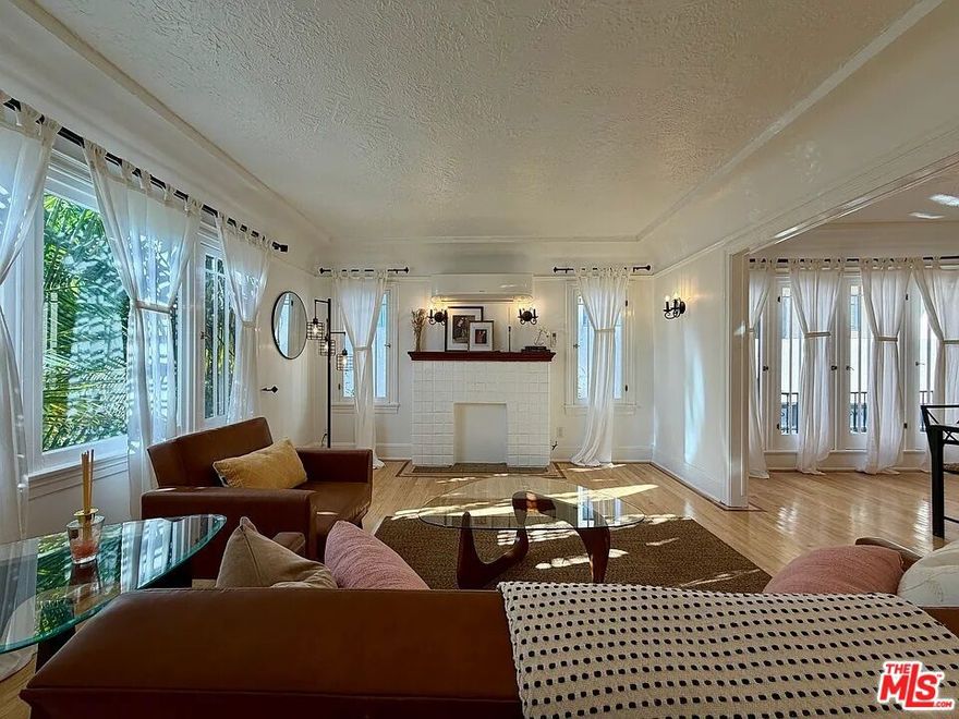 Beautiful Santa Monica 2 bedroom/ 2 bathroom apartment at 5th & Montana Ave Upstairs with private staircase entrance Fairytale like casement windows 5 blocks from the beach Just 1/2 block to Montana Ave Small 1920's Spanish building with all the old world charm Hardwood floors throughout Tons of natural light High ceilings Split system A/C in living room (above faux fireplace)Stainless steel appliances Tumbled marble bathrooms (one has a walk in shower, the other has a shower tub combo) Walking distance to all the shops, cafes, & restaurants on Montana Ave Water/sewer/trash included. Tenant responsible for gas & electric. Pet friendly. 1 yr lease (6 mo lease okay if you are a fire victim).