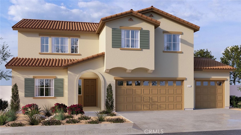 NEW CONSTRUCTION and a QUICK MOVE-IN - with SOLAR INCLUDED in Wildomar! This 2,537-square foot 2-story home with a California Spanish façade lives like a single-story home with the PRIMARY BEDROOM and ensuite bathroom DOWNSTAIRS and another downstairs bedroom and full bathroom! Upstairs you'll find a large BONUS ROOM, 3 bedrooms and a full bathroom. The island kitchen with breakfast bar includes Whirlpool stainless steel gas cooktop and oven, microwave, dishwasher, Bianco Tiza QUARTZ counter tops, a pantry closet, and the DOWNSTAIRS LAUNDRY ROOM is tucked behind the kitchen area. This home also has White shaker-style cabinetry throughout and upgraded designer vinyl flooring in bathrooms, laundry, kitchen and plush carpet in bedrooms, closets and stairwell. To top it all off, the direct access 3-car garage is pre-plumbed for an electric car! This truly modern home has all the Smart Home features you would expect and, is FULLY LANDSCAPED and IRRIGATED in the front yard. The community is situated close to neighborhood parks, shopping and just minutes to freeway access. This home will be ready for move at the end of September and we can't wait to Welcome you Home! **HUGE SAVINGS!! Solar is "No additional cost to your buyer" - it is INCLUDED IN THE PRICE OF THE HOME**