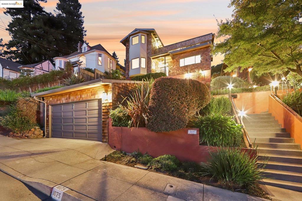 Custom residence with breathtaking SF Bay views; First time on the market for this single-owner, timeless masterpiece; Conceived, designed, and built in 1982 by a longtime Berkeley builder, the home blends classic Craftsman character with thoughtful design and sweeping views of the Golden Gate bridge, Mount Tamalpais and San Francisco. Meandering garden pathways lead to a foyer opening to a warm living room with a cozy fireplace framing the views, alongside an elegant dining room with a convenient passthrough to the chef’s kitchen. The kitchen offers abundant prep space, high-end appliances, and everything needed to bring culinary visions to life. The adjoining family room flows seamlessly to an expansive backyard oasis - perfect for indoor-outdoor living, dining, and entertaining. Just a few steps up is a serene home office / bedroom with access to its own private deck overlooking lush gardens, plus an additional bedroom, full bath, and laundry room. Ascend a few more steps to the primary suite and a spacious additional bedroom, both opening onto an oversized roof deck ideal for soaking in sweeping views. The home enjoys A+ location + topography: elevated enough for commanding vistas, yet close enough to easily access Berkeley’s vibrant culture, dining, and North Berkeley BART.