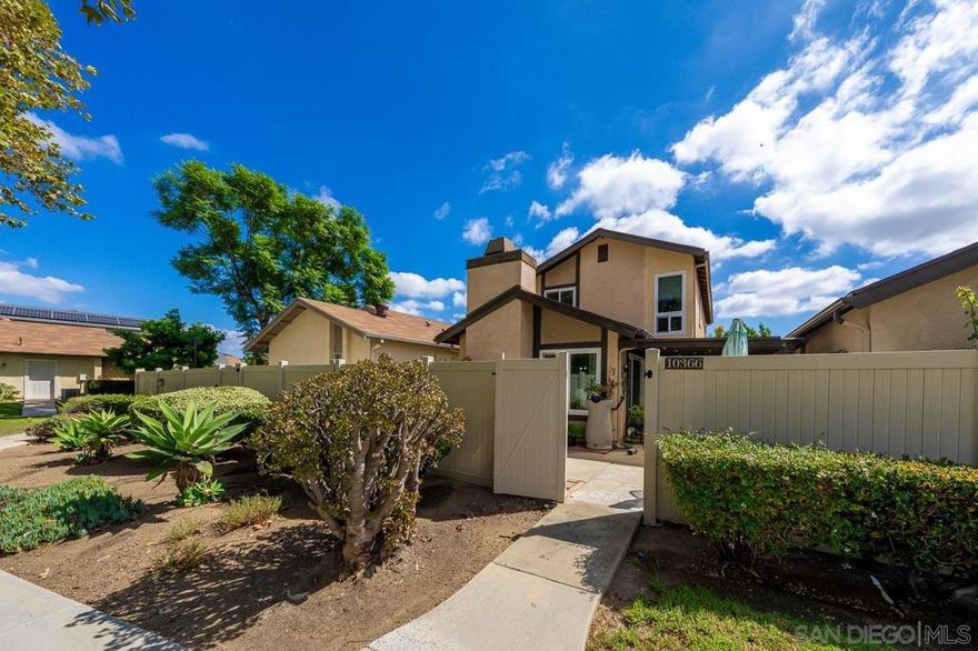 Move-in ready 3 bed 2.5 bath home in central Santee neighborhood! Great value and low HOA dues! Open floorplan with vaulted ceiling, cozy fireplace, neutral color palette, light & bright kitchen with breakfast nook, ceiling fans, 2 car garage and covered patio area perfect for entertaining. Well maintained community with lush landscaping, sparkling pool and gated RV storage. Conveniently located to shops, dining, parks and schools!