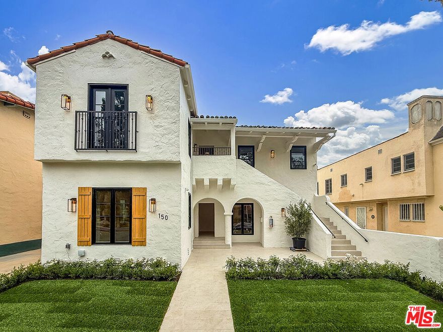 Stunning, Fully Remodeled Top-Floor 2-Bedroom Residence in Prime Beverly Hills! Welcome to this beautifully redone top-floor 2-bedroom, 2-bathroom unit offering approximately 1,350 sq ft of sophisticated living space in the heart of Beverly Hills. Every inch of this home has been meticulously remodeled with high-end finishes and modern conveniences, creating the perfect blend of luxury and comfort. Flooded with natural light, the open-concept layout is ideal for both everyday living and entertaining. The living room features vaulted ceilings with gorgeous exposed wood beams and a charming Juliet balcony that invites in fresh air and tree-lined views. The gourmet kitchen showcases sleek custom cabinetry, quartz countertops, and top-of-the-line stainless steel appliances. Luxurious bathrooms offer spa-like walk-in showers, floating vanities, designer tile work, and luxury fixtures. Additional highlights include new laminate flooring throughout, dual-pane windows, recessed lighting, stylish light fixtures in the bedrooms, ample closet space, and in-unit washer and dryer. Central air and heat provide year-round comfort, and off-street parking is included.Located just minutes from world-class dining, shopping, and entertainment, this home offers an exceptional lifestyle in one of Los Angeles' most prestigious neighborhoods. A rare opportunity to lease a top-floor luxury residence with unique character and modern style! Schedule your private showing today! Move-In Special: 1st Month Free Rent!