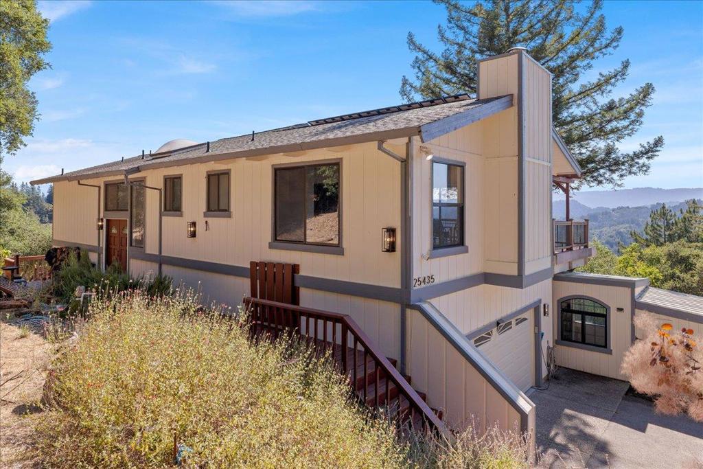 Welcome to this beautiful property!Enjoy amazing, sweeping views from every room. Stargaze from the hot tub located right outside the Master Bedroom. This home offers a rare opportunity for a family, with privacy, ample outdoor space, and large decks with amazing Western sunset views. Wonderful schools; Loma Prieta, CT English and Los Gatos High School. Enjoy mountain living, only 10 minutes from Highway 17. Large bedrooms, great closets, fresh paint, all new interior doors. Bamboo, wood and tile flooring, along with brand new carpet. Separate office with murphy bed, great for guests and could easily be converted to an ADU. Two outdoor sheds for plenty of storage and space for projects. Large, sunny terraced area for planting, and an enclosed area perfect for chickens. Multiple garden areas.