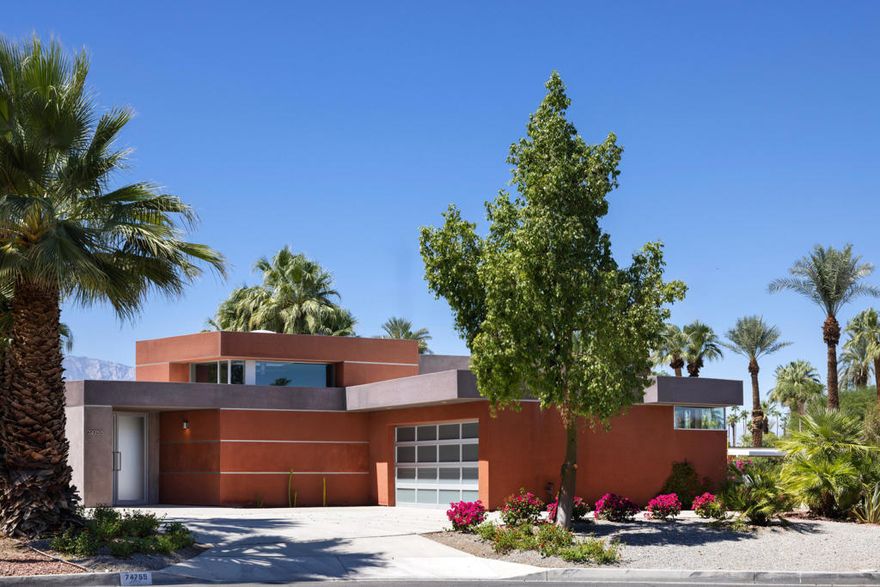 Introducing a rare architectural offering -- the personal desert retreat of noted architect Glenn N. Togawa (1946-2025), now presented by his estate. Located just outside the gates of the prestigious Vintage Club and minutes from El Paseo's world-class shopping and dining, this residence captures the essence of architectural vision and intimate desert living.Set on a private quarter-acre lot, the existing 1,335 sq. ft. home features one bedroom, two baths, generous open living areas, and an oversized two-car garage. Designed with sleek contemporary geometric lines, glass walls stacking doors allow seamless indoor-outdoor flow, reflecting Togawa's refined functional architectural sensibility. Built in 2015, this home was finished with top commercial grade materials, featuring an entire wall of glass that opens the main living area to the outdoor pool, spa and patio.  Included in the sale are architectural sketches for an additional expansion (adding approximately 1,200 sq. ft. that could be imagined with 2 additional bedrooms and 2 additional bathrooms, or a generous primary with den), offering a rare opportunity to create a larger compound while preserving the architect's original intent.Togawa's influence extended far beyond this personal residence. A graduate of the USC School of Architecture, he was celebrated for commercial, residential, and mixed-use projects across California, including The Portside Ventura Harbor, University Gateway (USC-adjacent mixed-use housing), and the Union Center for the Arts -- his celebrated transformation of a historic church into a cultural landmark in Los Angeles' Little Tokyo. His work at the Long Beach Aquarium of the Pacific further showcased his mastery of sculpture, scale and form.An architect, sculptor, and passionate collector and patron of Japanese American art, Togawa infused his work with heritage, creativity, and community. His Palm Desert retreat is more than a home -- it is a living tribute to a visionary architect and an opportunity for its next steward to inhabit and expand upon his enduring legacy.AVAILABLE FOR SHOWING when listing goes active 11/7/25