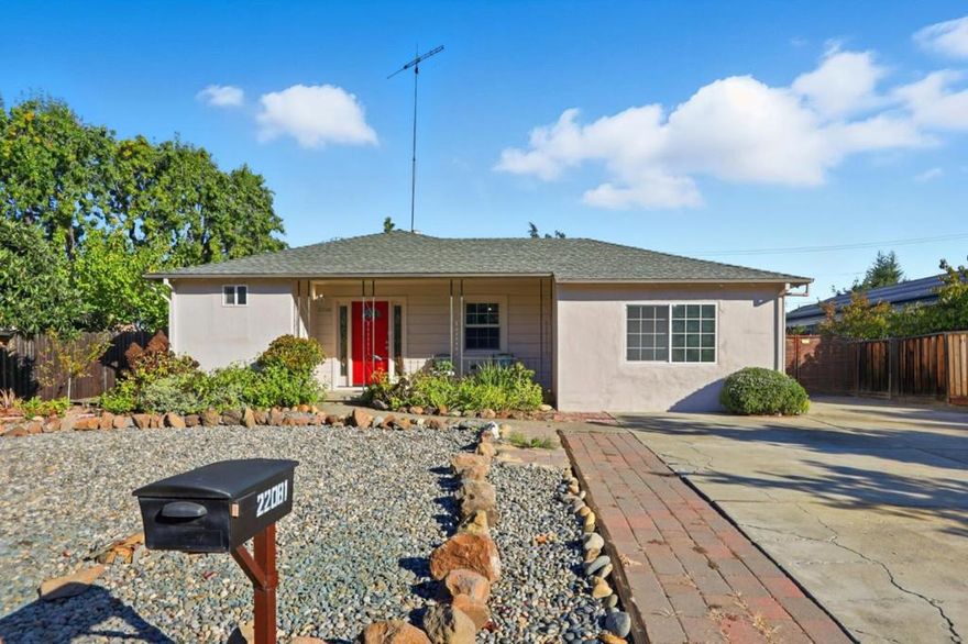 This home sits in the heart of a quaint pocket neighborhood at the borders of Cupertino, Los Altos, and Sunnyvale. It features 3 bedrooms and 2 baths 1,416 square feet living space on a huge lot 9,375 square feet. This prime location provides easy access to Highways 280 & 85, foothill expressway, allowing you to avoid traffic. Short drive to top local tech companies, downtown Los Altos, shopping, dining, & more. Walk to top-rated Cupertino schools, Trader Joe's, Starbucks & Peet's Coffee. Make this your dream home and potential to expansion and rebuild. The plan for new home is ready.