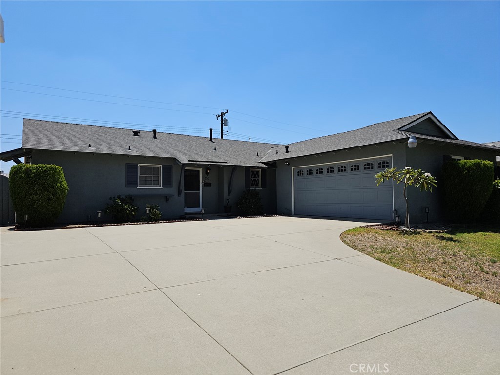 This 3 bed 2 bath gem is move-in ready and offers a Brand New Roof, new paint inside, new laminate flooring throughout, new master bath vanity & faucet, new closet doors throughout. A new, fiberglass outside garage door is waiting for installation. Furnace replaced in 2024, new refrigerator and dishwasher in 2023, new kitchen and washing machine drains and cleanout done in 2022, complete gas pipe replacement in 2020, and the AC was replaced in 2017. Kitchen and both bathrooms have been previously updated. To top it off, the popcorn ceiling was removed in 2014. The backyard offers a covered patio, a portable jacuzzi, two Lemon trees, two Fig trees (one white, one brown), one Orange tree (that has been said to be the best oranges), and a large Bay Leaf bush. There is plenty of space to create your own oasis in the backyard. Don't let this one pass you by.