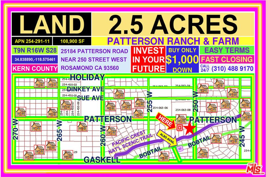$1,000 DOWN ONLY. EASY TERMS / FAST CLOSING. EXTREMELY EASY. Seller can Adjust the Terms to Suit the Buyer. Great Investment Opportunity. 2.6 ACRES. Make Your Dreams Come True. Plenty of Space. Super Privacy. Patterson Ranch & Farm. [2] Address based on Public Data [3] Interested Parties to Verify Everything Independently [4] Brokers Welcome [5] Visit Anytime. [6] Contact Us Anytime. [7] Comprar Ahora. Terminos Faciles / Cierre Rapido Hacemos Esto Extremadamente Facil. Rancho Y Granja Patterson.