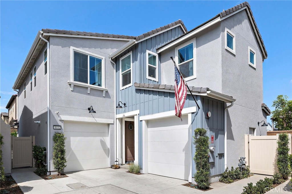 This stunning 3 bedroom plus loft detached home with solar panels is located in the gated Ellis at Bedford community in South Corona. The open-concept boasts luxury vinyl plank flooring, modern white cabinetry, and quartz countertops throughout. Spacious living room surrounded by windows and kitchen with ample storage, stainless steel appliances, an island with sink and seating that opens to the dining area and views of the backyard. Upstairs boasts a loft situated between two secondary bedrooms perfect for secondary family room, game room, or study. Huge primary bedroom with seating area and walk in closet opens to the primary bathroom with tiled flooring, expansive dual vanity and shower with glass enclosure. Convenient upstairs laundry room completes the second level. The backyard is thoughtfully designed with balance between hardscape and green space, creating a harmonious outdoor environment that is both functional and inviting. This turn key home boasts Mediterranean design with modern features.
The community amenities offer resort style living with pool, spa and gym. Scenic views, walking trails, and playground add to the resort style amenities offered in this community. Its prime location offers easy access to shopping, schools, backs to Eagle Glen Golf Course and the 15 freeway.