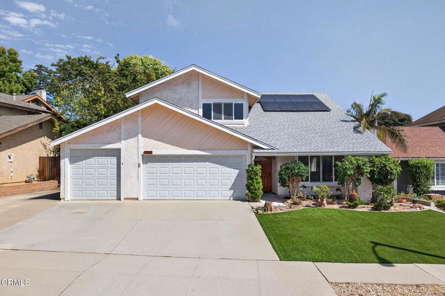 Welcome to 2272 Buffalo Avenue, a lovingly maintained home in the desirable Bristol Bay neighborhood of Ventura. Owned and cared for by the same family since 1992, this residence reflects pride of ownership throughout.  Built in 1978, the home offers approximately 1,858 sq. ft. of comfortable living space with 4 bedrooms and 2.5 baths on a 5,662 sq. ft. lot. Step inside to a bright and inviting interior featuring vaulted ceilings, abundant natural light, and an easy flow between living, dining, and entertaining spaces. he kitchen is warm and functional, complete with solid wood cabinetry, newer appliances, and generous storage. The adjacent dining and living areas are perfect for gatherings or quiet evenings at home, with plenty of space to relax and unwind.Upstairs, you'll find spacious bedrooms and a private primary suite with its own bath. Outside, the backyard is ready for your personal touch -- offering a patio for outdoor dining, mature trees, and room for gardening or play. The three-car garage includes an oversized single bay, ideal for a large van or boat, and there's plenty of room along the driveway for RV parking -- a rare find in this neighborhood.Additional highlights include dual-pane windows, solar panels, and a quiet cul-de-sac location close to Ventura's best shopping, schools, parks, and beaches.Lovingly cared for and filled with potential, this Bristol Bay home is ready to welcome its next chapter.