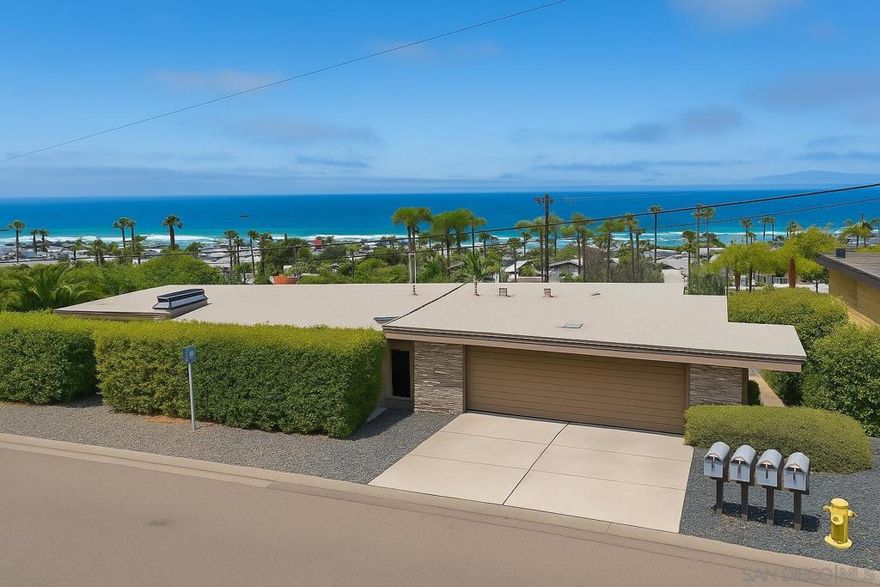 Welcome to your dream home in Del Mar, where coastal elegance meets modern luxury. This spectacular residence offers breathtaking panoramic whitewater ocean views that sweep across the living room, dining room, and primary suite, providing a continuous connection to the serene beauty of beaches, walk to the village and racetrack. Designed with a warm contemporary style, this home lives effortlessly like a single-story, ensuring comfort and accessibility. The open floor plan maximizes natural light and showcases the mesmerizing ocean vistas, creating an inviting and tranquil atmosphere throughout.