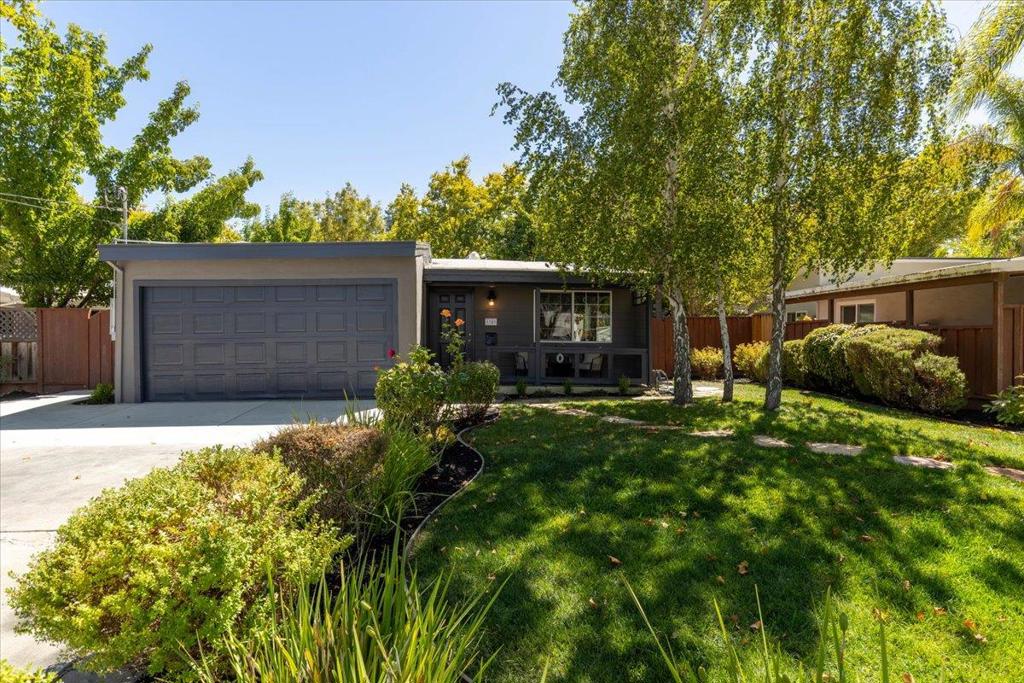 Beautiful Updated Home in the Sought-After Rex Manor Neighborhood of Mountain View! This bright 3-bedroom, 2-bath home offers a flexible floor plan, stylish upgrades, and central location. Remodeled kitchen showcases quartz countertops, new stainless-steel appliances, a gas range with outside-vented hood, and sleek LED lighting. The layout seamlessly connects the kitchen, dining, living, and family areas, highlighted by exposed beam ceilings and direct access to a private backyardideal for entertaining, relaxing, or creating a play space. The spacious primary suite features vaulted ceilings and beautifully modernized ensuite bath. Both bathrooms have been tastefully updated with stone counters, tile floors, and modern cabinetry. Additional highlights include new engineered wood flooring, fresh interior and exterior paint, dual-pane windows, interior laundry area, LED lighting, charming covered front porch, and attached 2-car garage. Unbeatable location minutes to downtown Mountain View, Shoreline Lake Park, Caltrain, and leading tech employers like Google, Apple, and Meta. Easy access to Central Expressway, Highways 85, 101, 280, and 237. Served by top-rated Mountain View schools and Los Altos High School. Don't miss this move-in-ready gem in a prime Mountain View neighborhood!