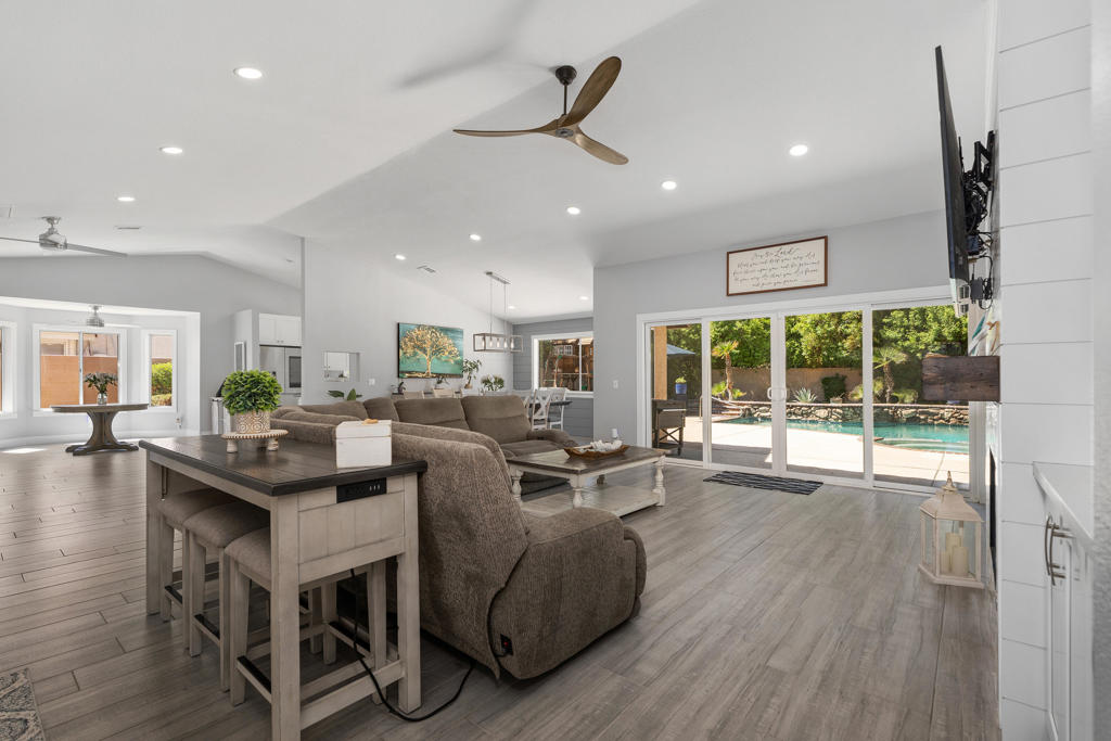 Welcome to 39369 Regency Way, a beautifully updated single-family home located in the highly desirable community of Regency Palms. This spacious 4-bedroom, 3-bathroom home sits on an over-sized lot of more than 13,000 square feet, offering privacy and room to entertain.The heart of the home has been completely re-imagined with a remodeled kitchen and family room designed for today's modern living lifestyle. The open layout seamlessly blends style and functionality, making it perfect for gatherings. All three bathrooms have been tastefully updated while newer lighting and ceiling fans throughout add a fresh, contemporary touch.Step outside to your own private retreat where you can enjoy an expansive backyard featuring a large pool and spa, surrounded by lush landscaping, ideal for experiencing the desert lifestyle. Recent upgrades include newly installed leased solar panels with a promotional first-year payment of only $1.00 per month through July 2026 providing energy efficiency and peace of mind.The gated community offers low HOA fees that include cable and internet, making it one of the best values in Palm Desert. With its spacious floor plan, modern upgrades, and resort-style outdoor living, this home is move-in ready and truly has it all.Call today to schedule your private showing.**OPEN HOUSE THIS COMING SATURDAY AND SUNDAY SEPTEMBER 6TH AND 7TH FROM NOON UNTIL 2:00P.**