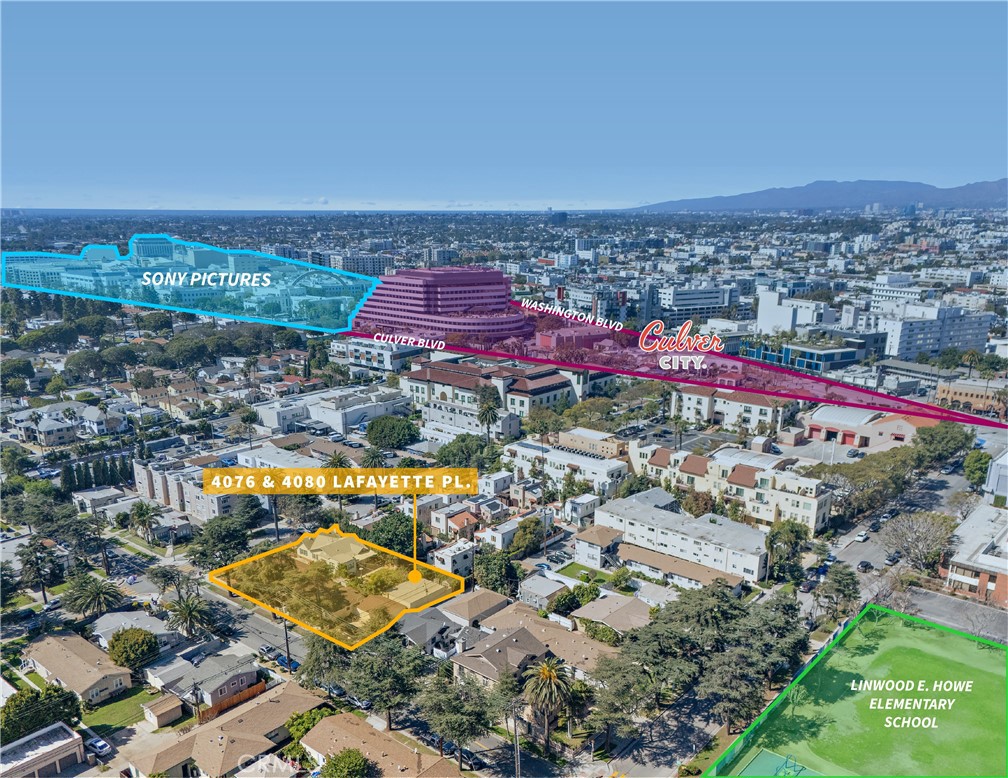 Must be sold together with 4076 Lafayette Pl, Culver City. 4076 & 4080 Lafayette Pl presents a rare double lot situated at the corner of Lafayette Pl. and Braddock Dr. in one of Los Angeles County’s most sought-after cities—Culver City. This offering of 15,402 sq.ft. of land features a single family home and triplex totaling 3,676 of rentable square footage.
Currently zoned (RMD) Residential Medium Density, this property has recently undergone a density bonus allowing 50du/ac or by right 18 units. There is an applicable density bonus, AB 1287, allowing a max 100% bonus or 36 units with 6 affordable units and 30 market rate.
With 254 feet of frontage along Lafayette Place and Braddock Drive, the property offers outstanding visibility and accessibility, making it an attractive prospect for future development.
Strategically located just one block from Culver Blvd. in the affluent and highly desirable Downtown Culver City, the site benefits from a thriving rental market, rising property values, and a strong demographic profile. With a dynamic mix of retail, entertainment, transportation, and major employers, within walking distance it is a prime location for future tenants. Nearby corporate hubs include Sony Pictures, Amazon, Apple, Beats Electronics, and Southern California Hospital.
With Culver City’s continued economic growth and high demand for rental housing, this offering presents a compelling investment opportunity. Developers and investors alike can take advantage of the area's robust demand, appreciating values, and vibrant urban lifestyle.