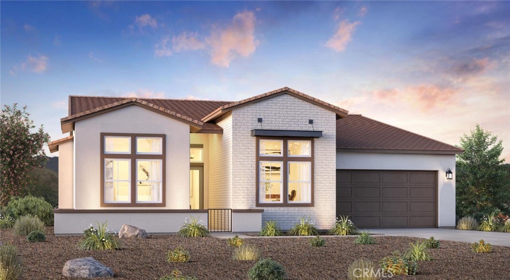 Welcome to Stella at University Park, a new Toll Brothers community located in Palm Desert. Home Site 52 is a new construction Belltrix floorplan which features 3 bedrooms with 3 bathrooms and is 2,496 sq. ft with a 2 car garage. Upon entering the home, you will take notice of the 14' ceiling and convenient flex room or office space. The kitchen features plenty of counter space and natural light with a central island and stainless steel JennAir appliances. The primary bedroom is in the rear of the home with an en-suite bath featuring dual vanities, soaking tub, and 2 walk-in closets. The secondary bedrooms are in the front of the home with one bedroom featuring a private en-suite bathroom. Highlights include a central great room, separate casual dining area, wet bar, an oversized walk-in pantry and a laundry room with additional access from the primary closet. The rear yard features a covered patio and room for many optional pool designs that are available. University Park includes a new community center with pools, spa, fitness center, pickle ball bocce ball and is close to world class restaurants and shopping. Home site 52 has an estimated closing date in Spring 2026. Photo provided is a rendering of the home that is under construction and exterior color schemes may vary.