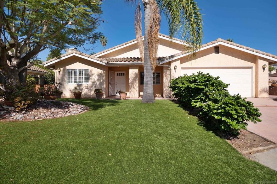 Charming Updated Single Level Home. Welcome to 1162 Meadow Lake Drive, a beautifully updated 3-bedroom, 2-bath single-level home offering comfort, style, and convenience. Nestled on a cul-de-sac, this home features a newly updated kitchen, modern flooring, and updated bathroom providing a contemporary feel throughout. Enjoy multiple living spaces, including a family room, a living room with a cozy fireplace, and a separate dining area. The kitchen is bright and functional space, opening to the Family room for easy flow. The primary bedroom offers a spacious space along with a spa like bathroom with separate tub and shower enclosure. Walk-in closet and access to the backyard. The home offers the perfect mix of relaxing and entertaining. Attached 2-car garage. Dedicated laundry room with sink and cabinets. Tranquil backyard with fruit trees and patio area. Home has solar panels. situated in a prime location within walking distance to shopping, dining, and local conveniences. Experience the charm of this inviting Vista home that combines modern updates with everyday comfort. Home is ready for you to move in.