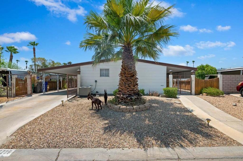 Where can you find a reasonably priced full year rental home just over 2K a month in a 55 plus guard gated community with golfing and other amenities? Right here ! Look no further and please read below.73229 Adobe Springs is located in the much sought after community of Palm Desert Greens Country Club. PDG is an over 55 vibrant community with an 18 hole executive golf course, with basic cable which includes HBO, Showtime and WIFI. As a resident you will have access to the golf course ( small yearly fee) , 40 social clubs, fitness center, 3 pools and spas, golf pro shop, clubhouse, bar and restaurant as well as pickleball and tennis courts.Now to this lovely home. 73229 Adobe Springs is offered fully furnished for your year long lease. The home is on a quiet street with easy access to the main clubhouse. Although the golf cart is not included you can rent golf carts at the pro shop. As you drive up to this home you are greeted by a luscious palm tree out front. Both entry sides have gated enclosures for additional privacy. The home has 2 patios which are more than spacious and include a gas bbq making this a home perfect for entertaining or lounging. Going around to the backyard you will be amazed at the space which is large enough for a temporary gazebo. Looking inside the house the kitchen has stainless appliances and roomy counter space. There is a great separation between the 2 spacious bedrooms with attached baths, making this perfect for yourself or overnight guests. And believe this, the primary bedroom has 2 separate closets !If you are searching for a super priced long term rental, please come view this wonderful 2 bedroom , 2 bath home for $2150 a month. You won't go wrong as most of the house rentals in Palm Desert are over $3K a month!See you soon!
