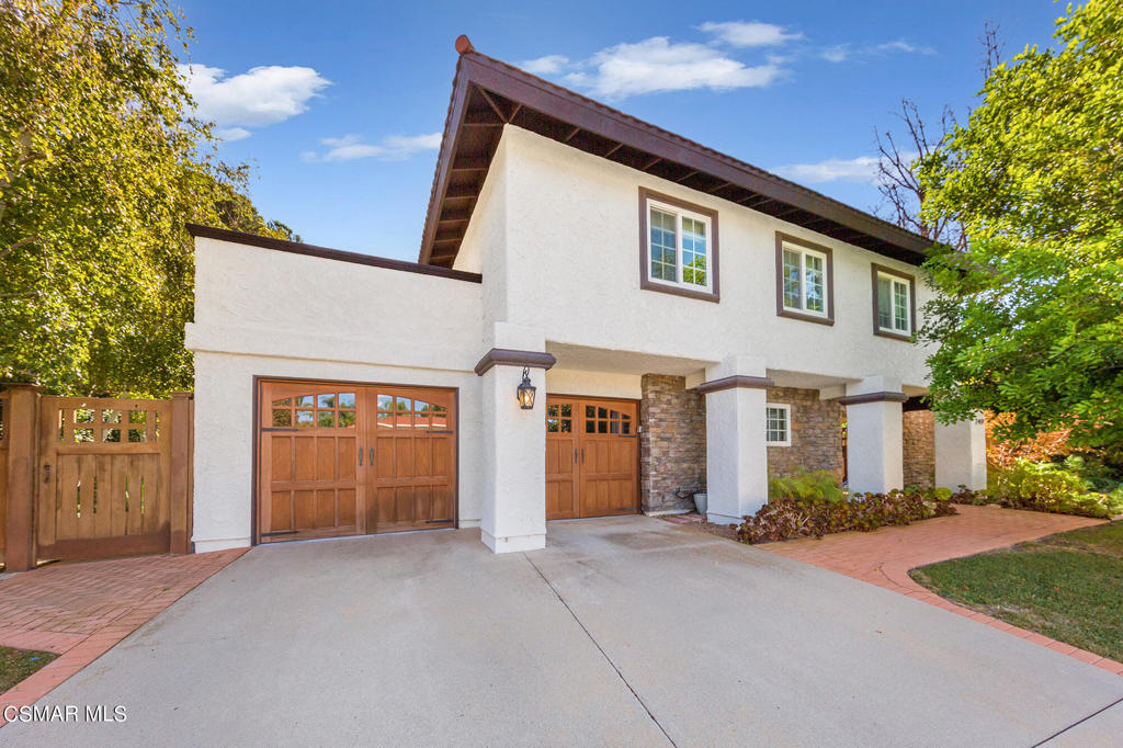 Exquisite pool home, fully furnished with modern designer treatments and beautifully appointed inside and out. Bi-folding doors open out to a spectacular fully fenced yard with pool. spa, covered and lighted patio with a built in BBQ. A perfect set-up for indoor/outdoor living. Enjoy the annual fireworks show and views from the top of the property. Inside is a designers dream with Quartz counters, wood floors, full wine bar with dual fridge, ledgestone fireplace and an in-place work station. A great center island kitchen opens to a cozy, theatre like family room complete w/surround sound and flat screen. The primary suite features a large walk-in, private balcony, gorgeous bath and an oversized sitting area. Two guest beds share a beautiful bath. The entry level bedroom is currently set up for office. Ideal neighborhood and location just a minute or two from mall shopping, most conveniences & a golf course. The housing provider is including the TV's, internet, pool service, gardener and trash. This is a unique opportunity allowing you to move in without really moving.