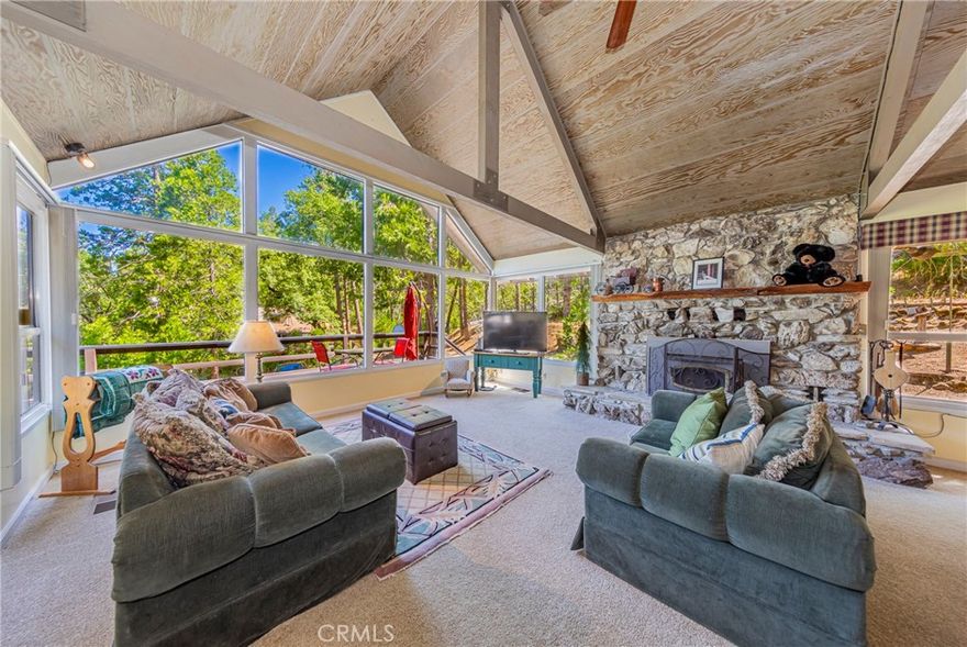 Are you looking for a home in the mountains to enjoy Summers and seasonal snow, beautiful mountain views, close to Bass Lake and approximately 30-minute drive to the southern entrance of Yosemite National Park for under $400k? Here it is, located in a cul de sac, a large lot that backs up to approximately 495 acres of Forest land. The driveway is paved, a spacious one car garage and two wood deck areas to enjoy the woodsy surroundings with friends and family. Walk into an open floor plan with high vaulted ceilings, desired exposed wood trusses, floor to ceiling scenic front windows, a rock fireplace, a large open bright kitchen with plenty of counter space for entertaining, a bathroom, a bedroom and a large pantry/ laundry room with plenty of drawers, cabinets, utility sink, all on the main level. Upstairs is a loft for many uses and a private bedroom. Lower level has a bedroom, a bathroom and private entrance. No HOA.