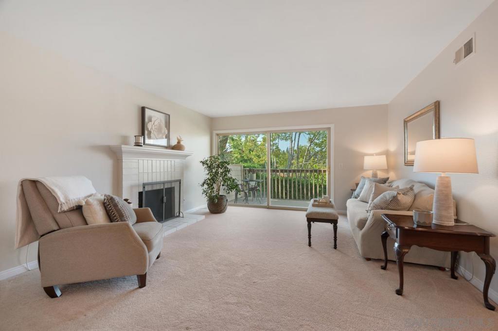 Welcome to this charming one-story, 2 bed, 2 bath condo in the 55+ community of Oaks North in Rancho Bernardo. With no stairs and no neighbors above or below, this estimated 1,295 sq. ft. home offers privacy, comfort, and spectacular views. The spacious layout features a large walk-in closet in the primary bedroom, in-unit laundry, and both front and back patios. Enjoy easy access to a large private storage room and a designated carport. Residents have access to the Oaks North Community Center, offering a pool, spa, fitness center, auditorium, game rooms, library, tennis and pickleball courts, lawn bowling, and hobby spaces including a woodworking shop and ceramics/art studio. Close to golf, shopping, dining, and wineries. Experience the best of adult living in North County.