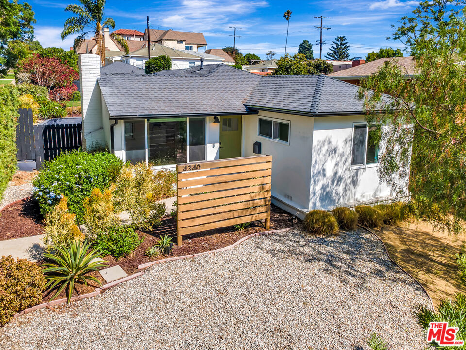 Experience the best of View Heights living in this beautifully updated Mid-century home. Sunlight pours through every room, highlighting the open living spaces and the cozy dining area with French doors that lead to a private outdoor terrace perfect for morning coffee or dinner under the stars. The modern kitchen is a chef's dream with marble counters, sleek appliances, and plenty of prep space. Your oversized main suite is a serene retreat, featuring a walk-in closet, remodeled ensuite bath, and glass doors that fill the room with natural light and the gentle sounds of birds and breeze. Two additional bedrooms are bright and airy, each with ample closet space and room to relax, work, or play. Central HVAC, a tankless water heater, and solar panels keep the home comfortable and energy-efficient year-round. Tenant pays all utilities (gas, electric, water, trash, cable/internet), and the landlord covers gardener/landscaping. Nestled in a quiet, friendly neighborhood just minutes from SoFi Stadium, YouTube Theater, Kia Forum, Culver City, Playa Vista, and LAX, this home offers the perfect blend of serene city living and easy access to everything LA has to offer. Local favorites are right around the corner: Puerto Nuevo, Hilltop Coffee, Simply Wholesome, Jon & Vinny's and Helen's Wines, and Post & Beam. Enjoy a stroll through nearby parks like Ladera Park, North Park, or Kenneth Hahn Park! Pets are welcome with an additional monthly fee. Available now. Text or Call Jules Exum to schedule your tour today! The lease for the main house has access to ample street parking on a quiet residential neighborhood street. Note: The garage has been converted to an ADU that is currently being rented till November 3rd - driveway parking is reserved for ADU tenant only.