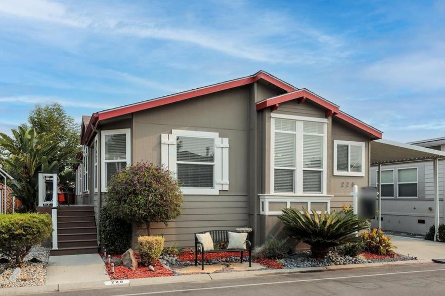 Spacious and bright manufactured home featuring three bedrooms and two bathrooms, offering approximately 1,620 sq. ft. of comfortable living space. Built in 2007, this lovely home boasts an open and inviting floor plan with a large living room, a separate dining room, and a well-designed kitchen complete with an island and a cozy breakfast nook. The home includes three bedrooms, highlighted by a generous primary suite with a walk-in closet, plus a convenient laundry room. Forced-air heating and air conditioning, tandem two-car parking, and an additional storage shed. The property is nicely landscaped with a charming side patio perfect for relaxing or entertaining.  Located in the highly sought-after Plaza Del Rey family park, residents enjoy resort-style amenities including three swimming pools, multiple clubhouses, a fitness center, billiards rooms, playground, bocce ball court, car wash area, and community events. Easy access to public transportation, light rail, and major freeways adds to the home's convenience and appeal.